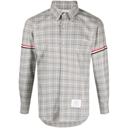 Thom Browne Hemden Plaid Shirt Grey