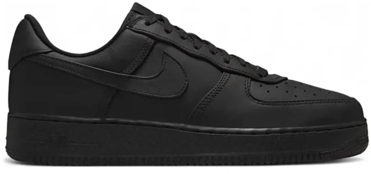 Nike Low-Top Sneaker - Nike Air Force 1 Low Retro Premium Triple Black Ba - Gr. 37,5 (EU) - in Schwarz - für Herren