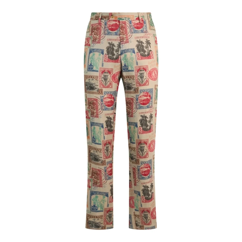 BILLIONAIRE Hose Printed Linen Trousers bunt
