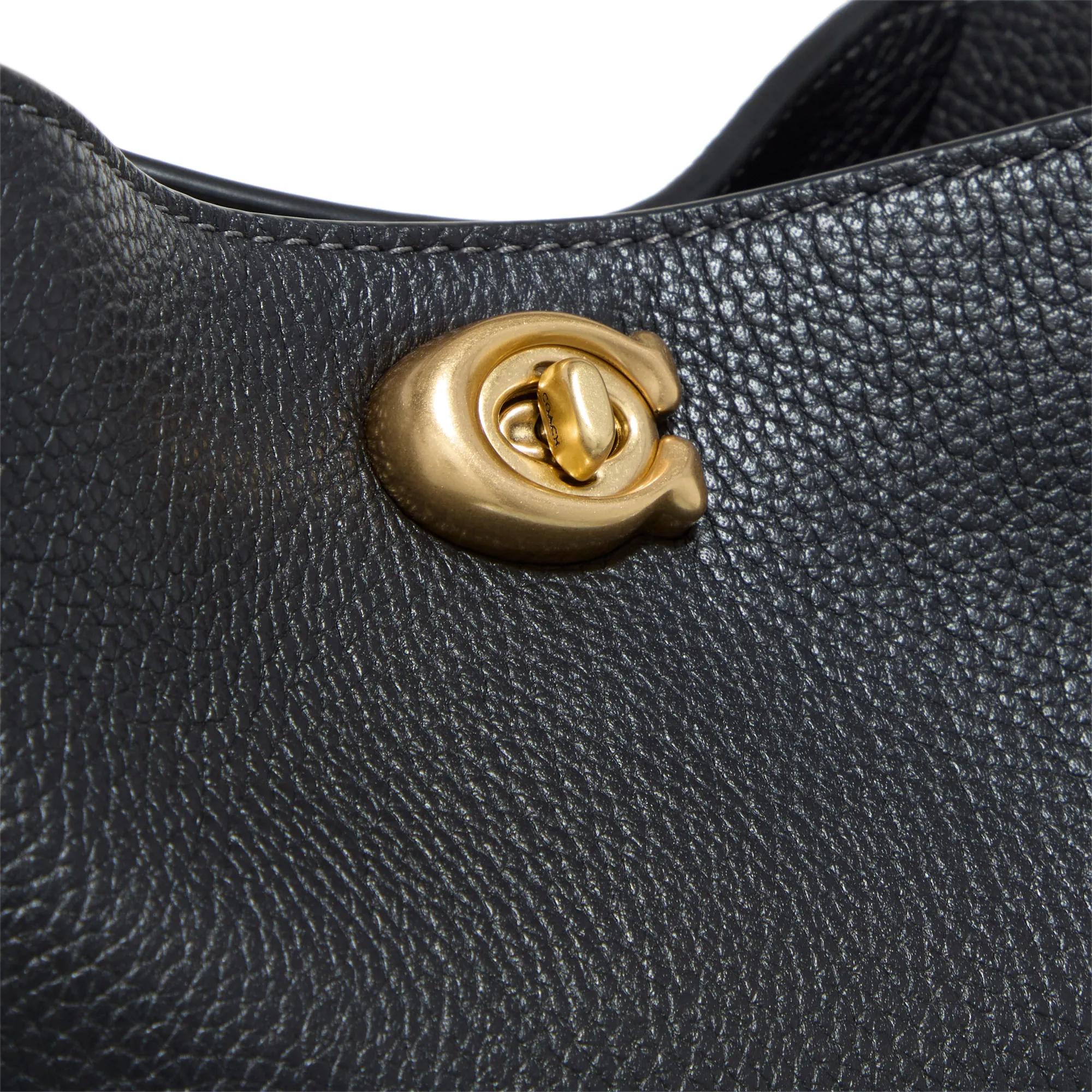 Coach Shoppers Polished Pebble Soft Willow 19 in zwart