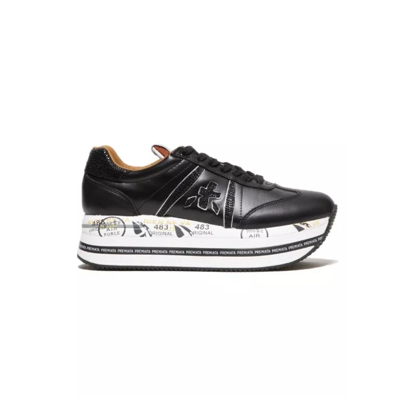 Premiata Lage-top sneaker Beth Sneaker In Black Leather And Nylon Black