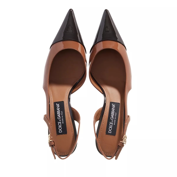 Dolce Gabbana Patent Leather Slingbacks Beige Pump