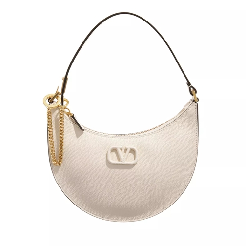 Valentino Garavani Mini V-Logo Signature Hobo Bag Leather Light Ivory Mini sac