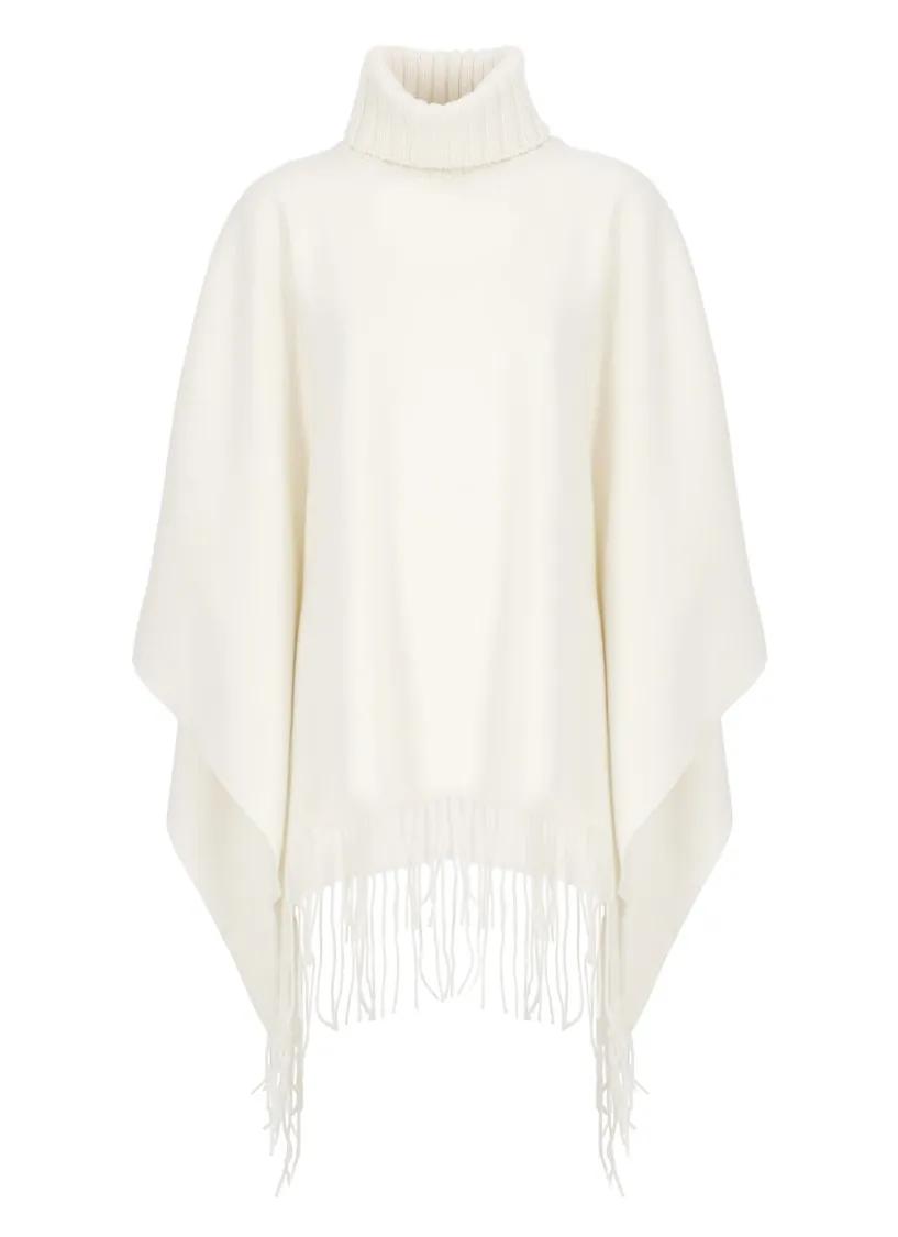 Fabiana Filippi - Wool And Silk Cape - Größe ONE SIZE - weiß