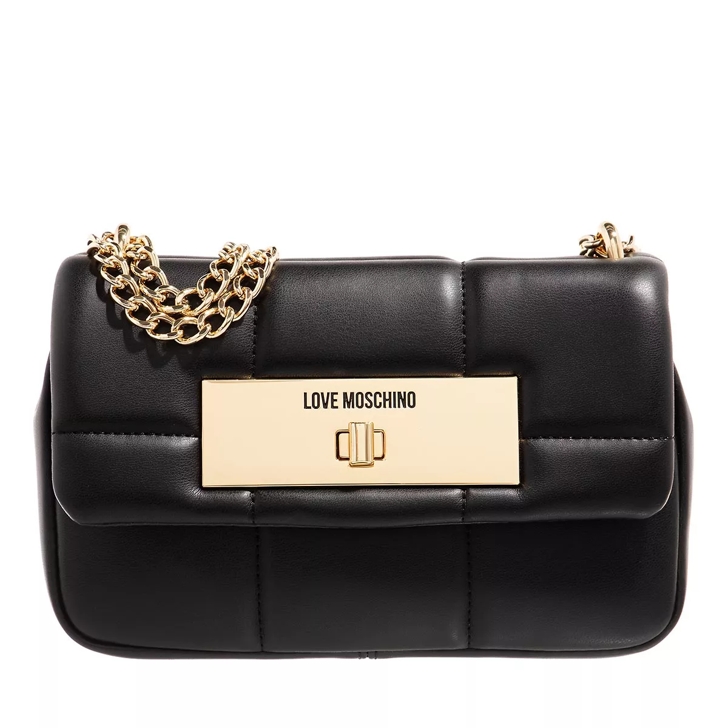 Black quilted love online moschino bag