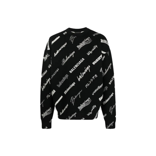 Balenciaga Trui Pullover Mit Logo-Print Black