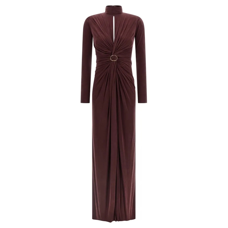 Elisabetta Franchi Robe midi 'Red Carpet' Long Dress Burgundy