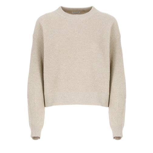 Brunello Cucinelli Pullover Beige Cucinelli Wool And Cashmere Sweater Neutrals