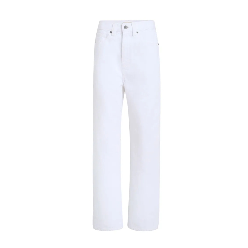 Khaite Jeans Five-Pocket Straight Leg Denim Trousers White