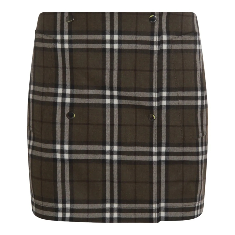 Burberry Minirock Classic Plaid Mini Skirt With Decorative Buttons Black