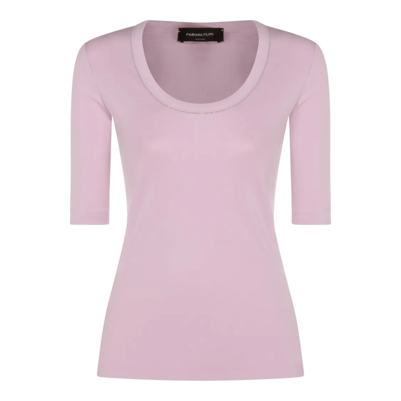 Fabiana Filippi T-shirt Pink Cotton Top Pink