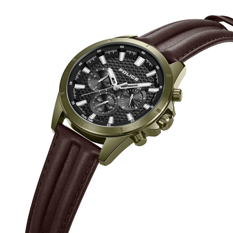 Police Automatikuhr Quarzuhr Malawi braun(Image 2)
