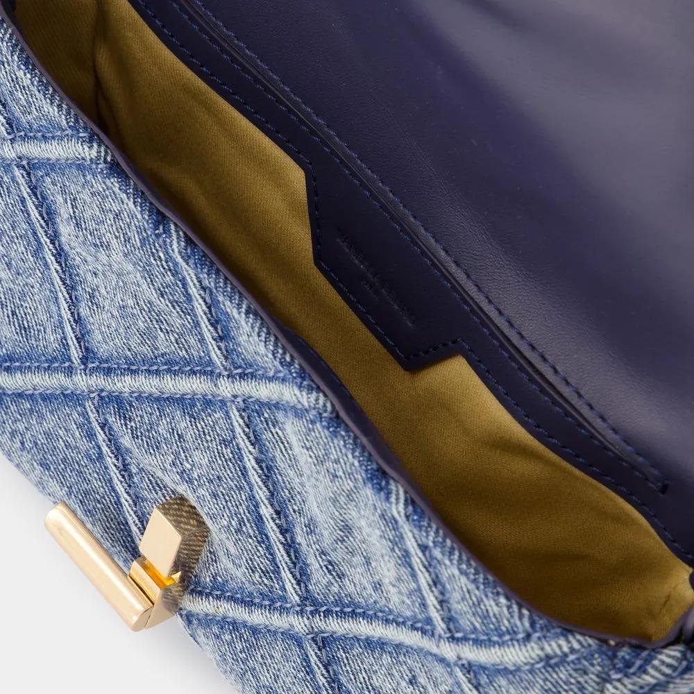 Vanessa Bruno Hobo bags Nano Moon Crossbody Cotton Blue in blauw