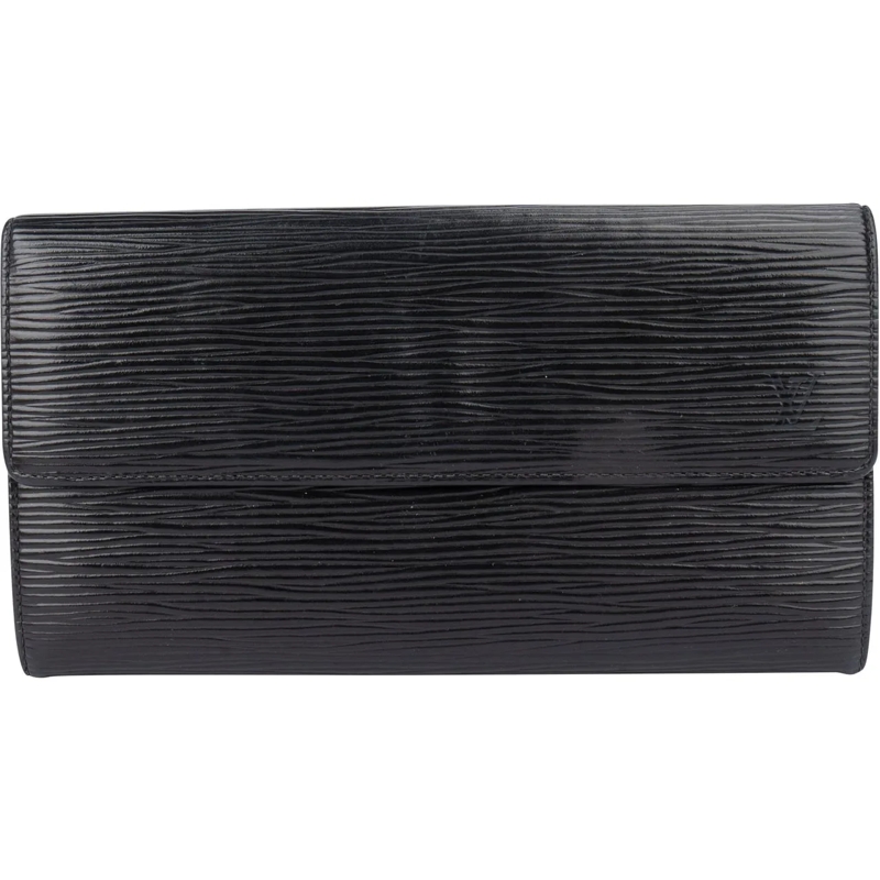 Louis Vuitton Geldbörse Louis Vuitton Noir Epi Leather Sarah Wallet schwarz