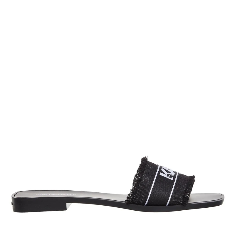 Karl Lagerfeld Slides Skoot Ii Border Slide Black Canvas
