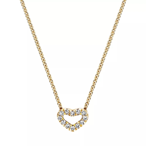 Little Luxuries by VILMAS Lady Finest Collection Chain With Diamond Pendant  Yellow Gold Mellanlångt halsband