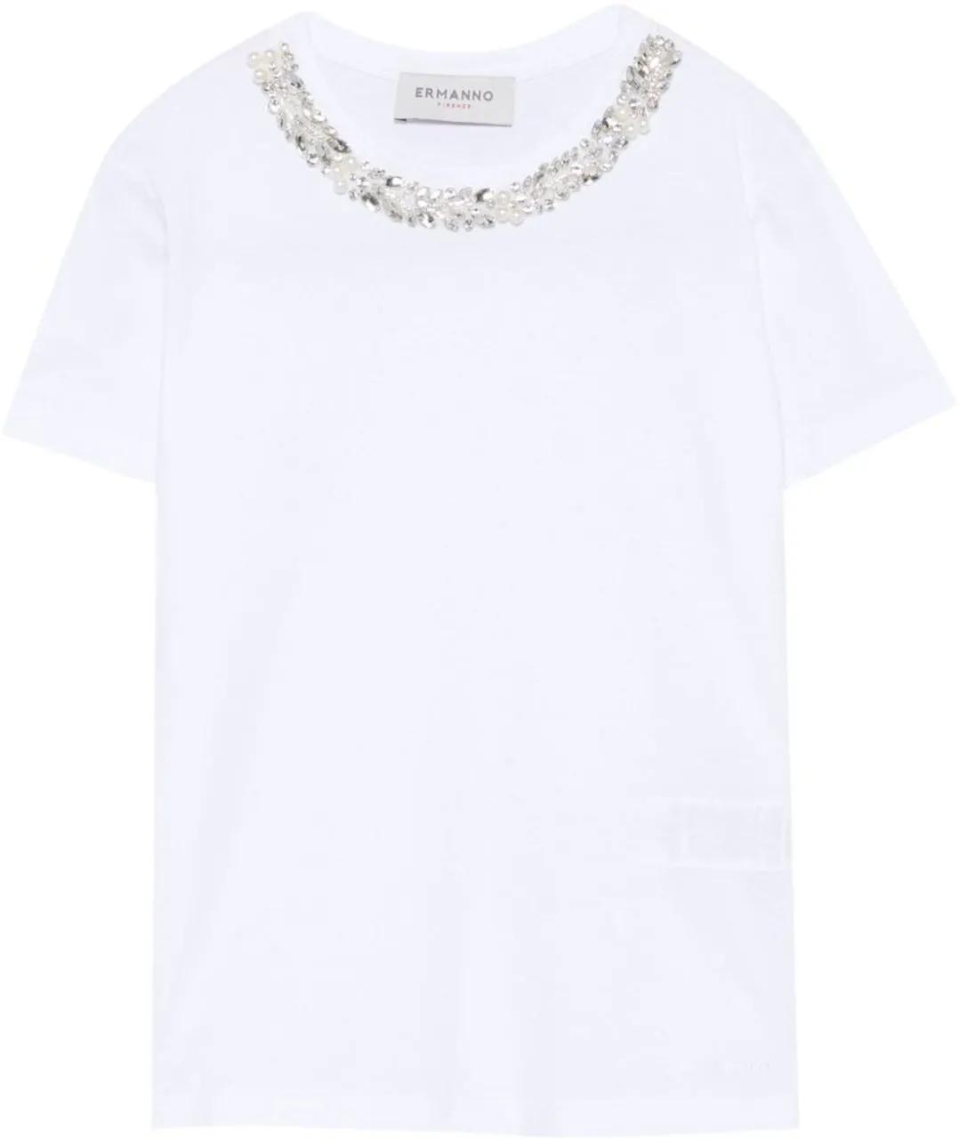 Thumbnail - Ermanno Firenze - T-Shirts And Polos White - Größe 44 - weiß