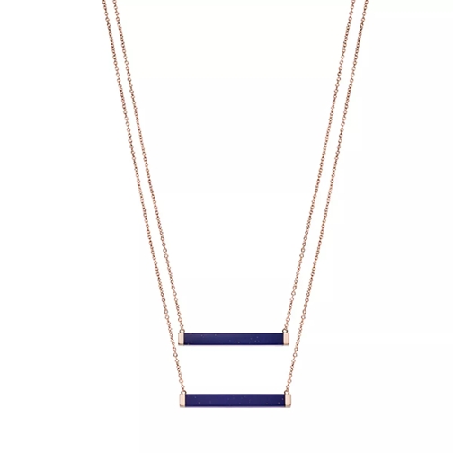 Emporio Armani Double Necklace Blue Rosegold Kort halsband
