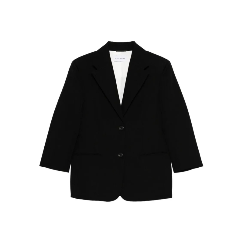 Givenchy Blazer Notched Lapel Black Jacket Black