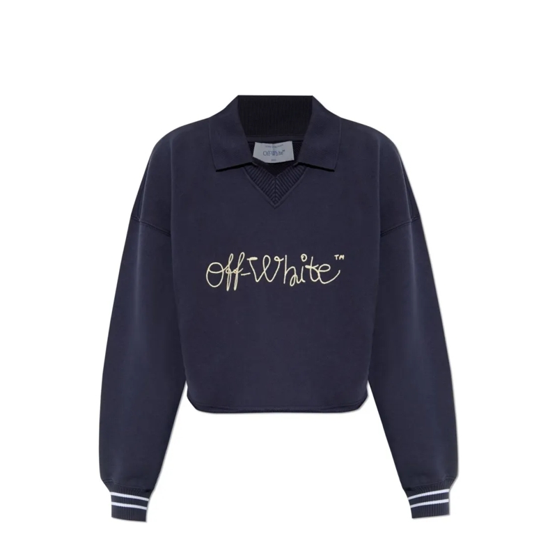 Off-White Pullover Logo Sweater – Blue Blue