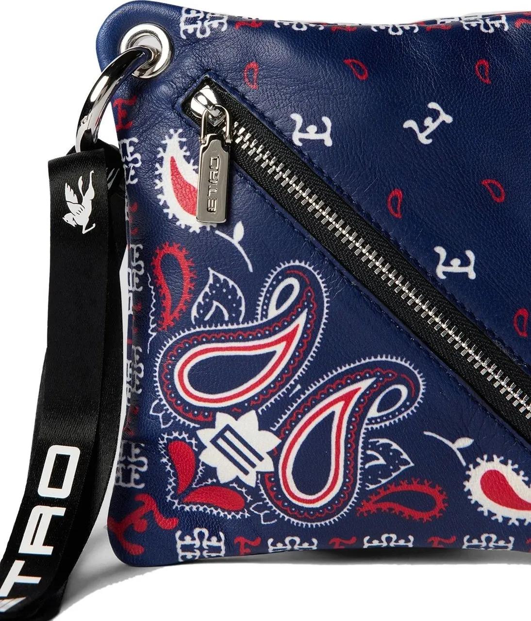 ETRO Heuptassen Paisley Print Logo Pouch Bag in blauw