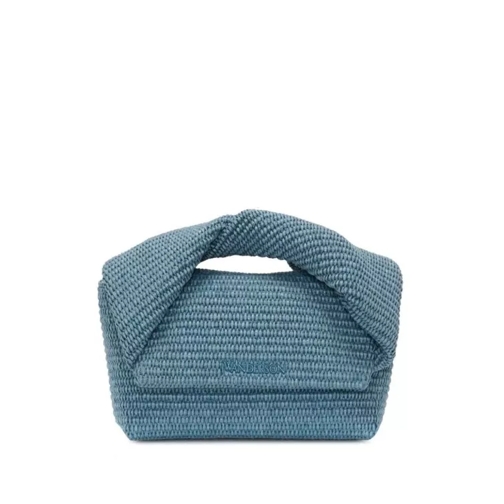 J.W.Anderson Medium Twister Raffia Tote Bag Blue Tote