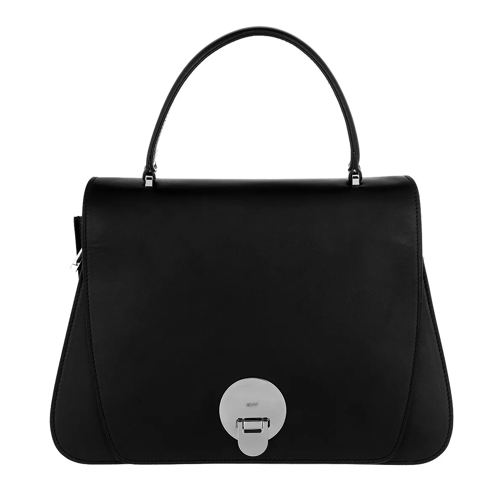 Abro Lotus Handle Bag Black/Nickel Satchel