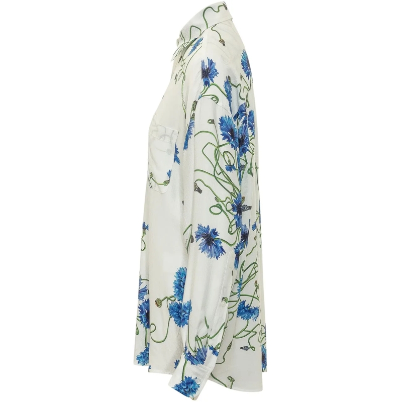Stella McCartney Chemisier Camicia a Fiori con Tasca sul Petto weiß(Image 3)