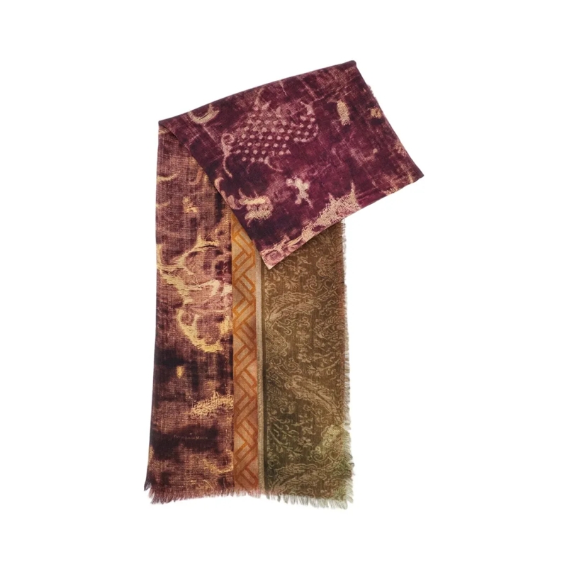 Pierre-Louis Mascia Écharpe légère Artistic Multicolour Scarf With Dynamic Pattern Multicolor