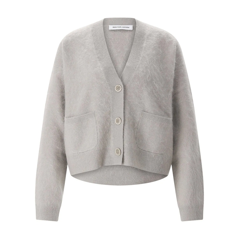 Iris von Arnim Strickjacke Strickjacke Seraphina aus Kaschmir grau