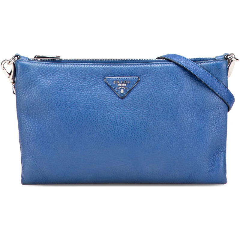 Prada Schultertasche Vitello Daino Crossbody blau
