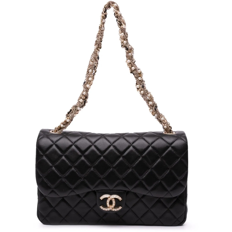 Chanel Sac à bandoulière 2014-2015 Medium Quilted Lambskin Westminster Pear schwarz