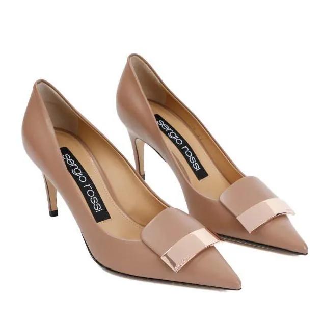 sergio rossi Pumps & High Heels - Sr1 Bright Skin Leather Pumps - Gr. 39,5 (EU) - in Braun - für Damen