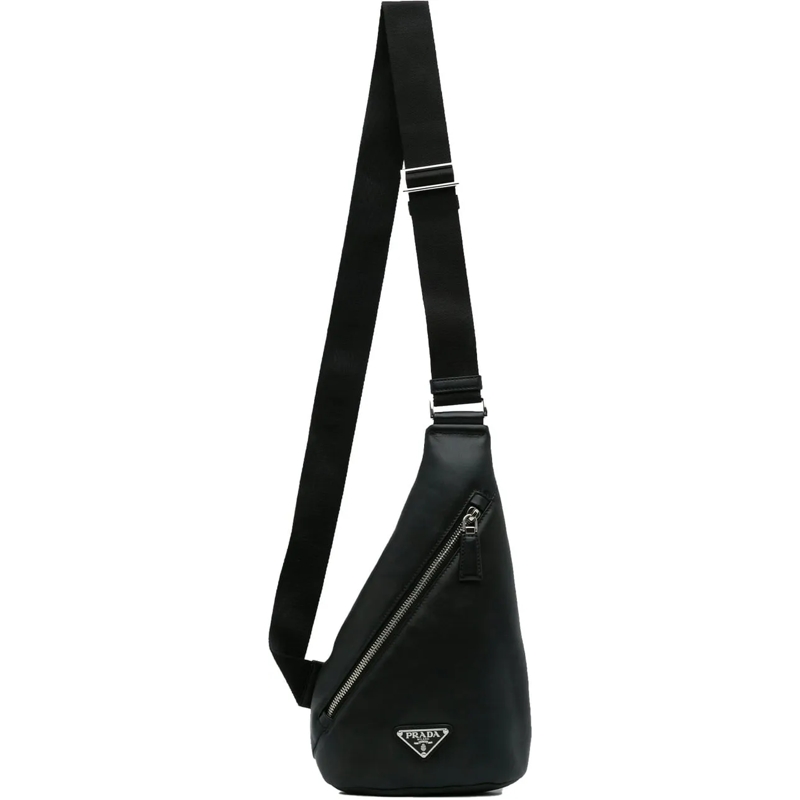 Prada Sac à bandoulière Prada Cross Leather Bag schwarz