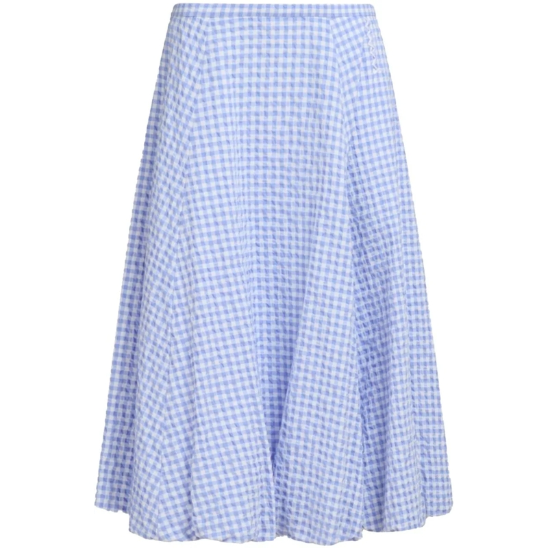 Marni Midirock Micro Check Blue-white Skirt weiß