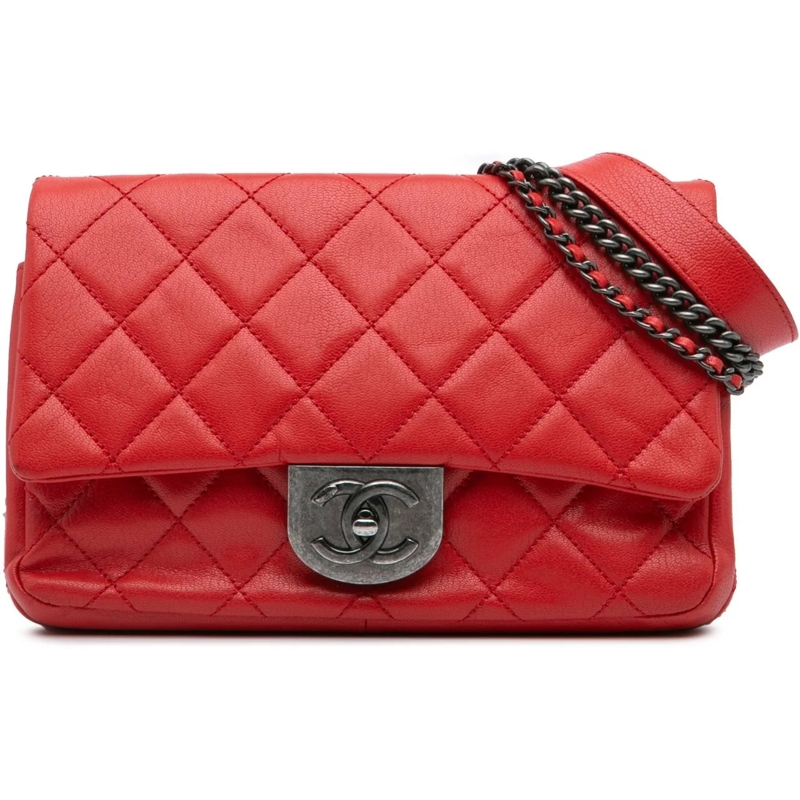 Chanel Sac de ceinture 2016-2017 Small Quilted Goatskin Double Carry Wais rot