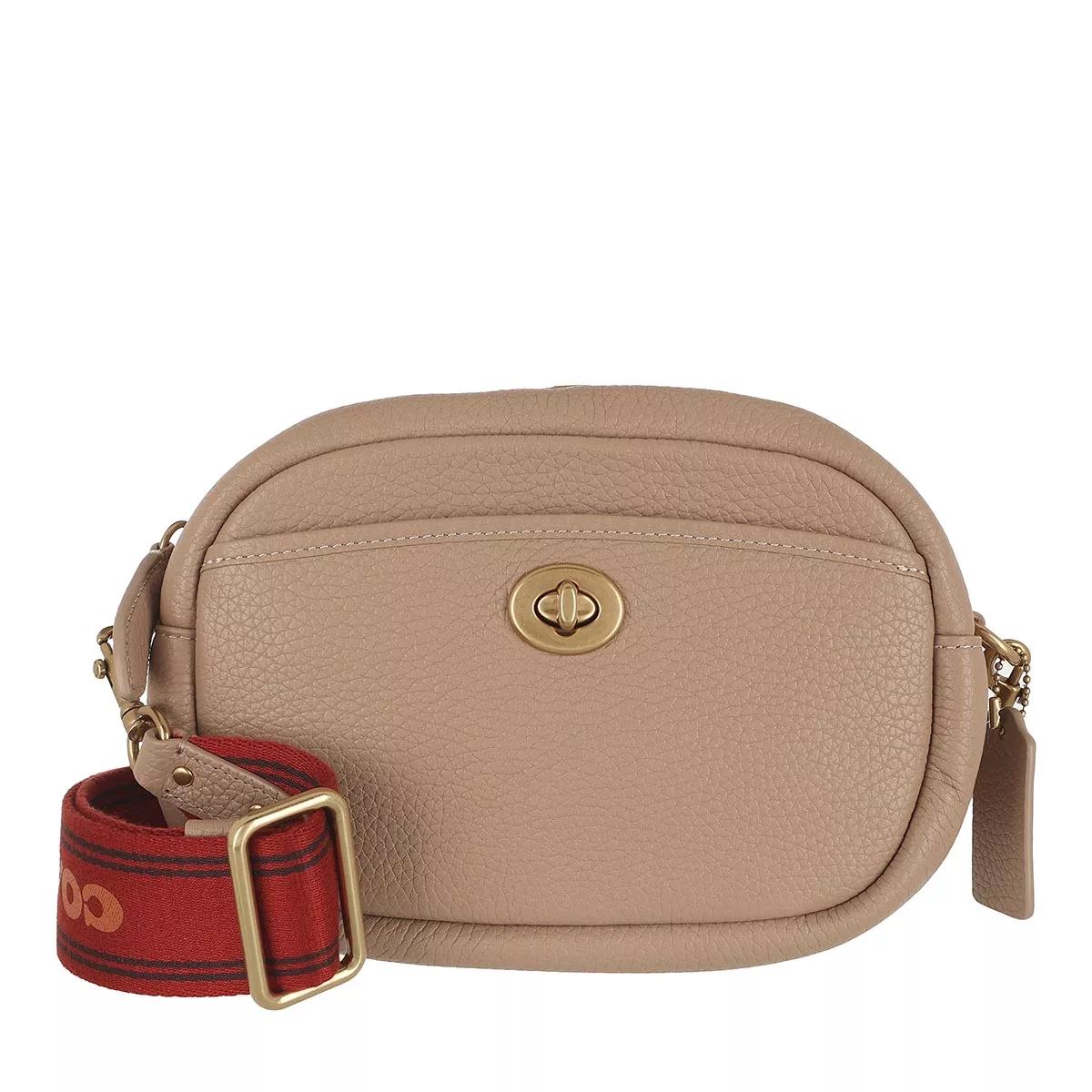 Coach Soft Pebble Leather Camera Bag With Leather And We B4 Taupe