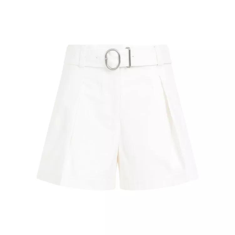 Jil Sander - Mid Waist Optic White Cotton Shorts - Größe 34 - white