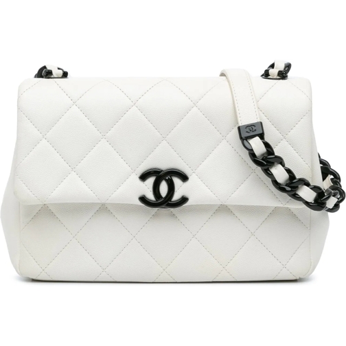 Chanel Sac à bandoulière 2020 Medium Quilted Caviar My Everything Flap weiß
