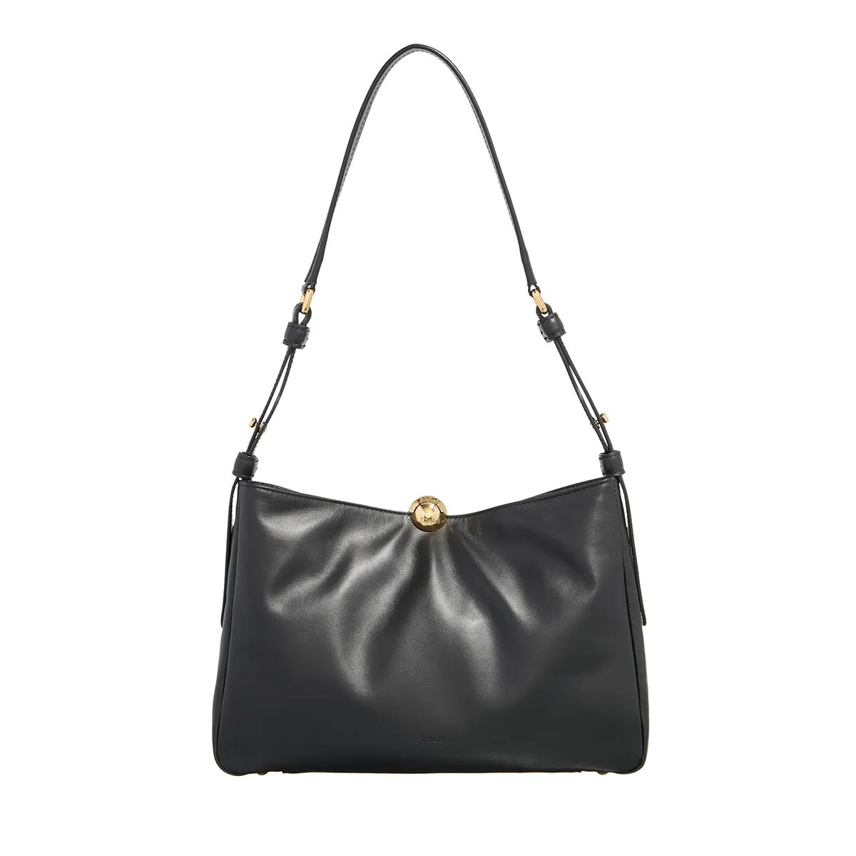 Furla Hobo Bags - Furla Sfera Soft M Shoulder Bag - Gr. unisize - in Schwarz - für Damen - aus Textil & Leder & Leder