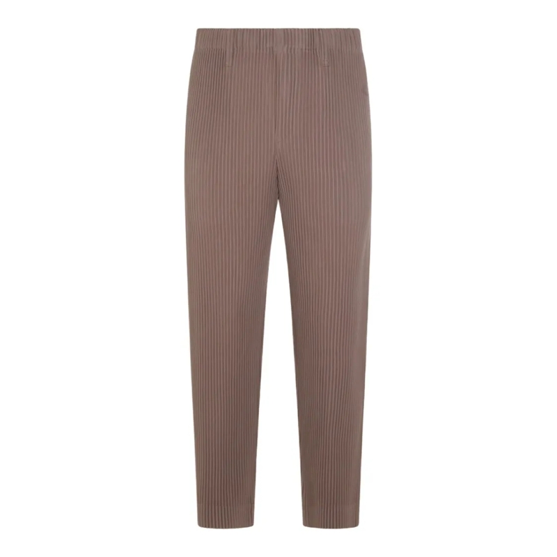 Issey Miyake Pantalon Straight-Leg Trousers With Pleated Texture Pink