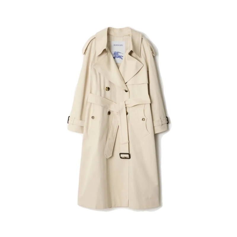 Burberry Overgangsmantel Double-Breasted Trench Coat With Belted Waist Neutrals
