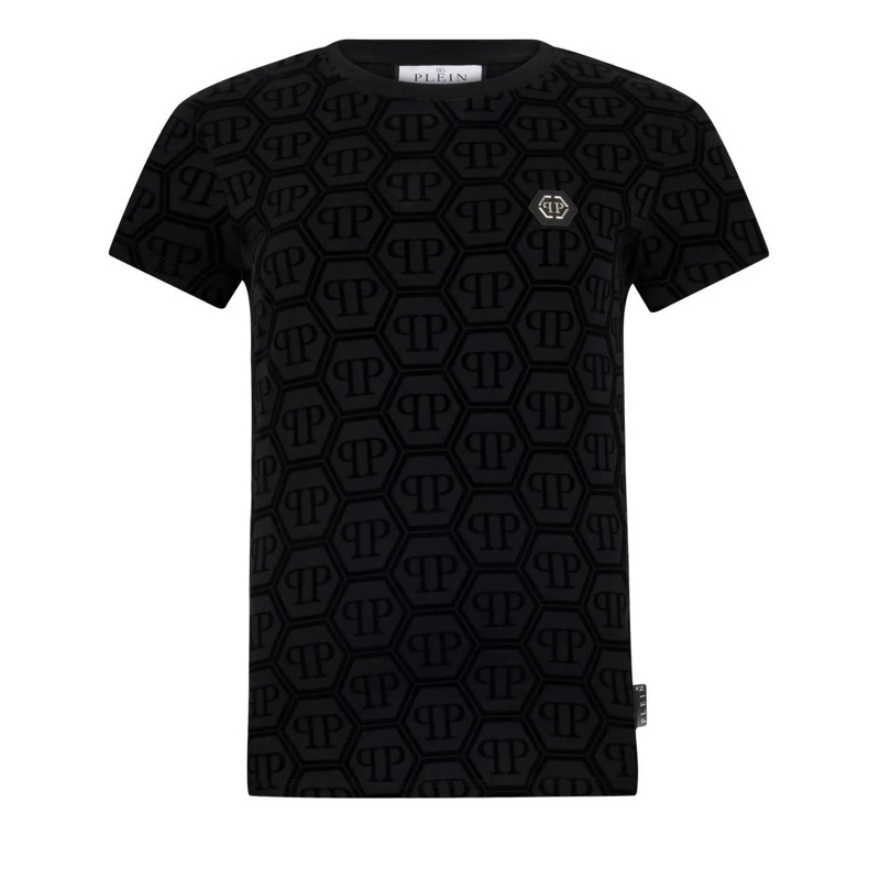 Philipp Plein T-Shirt Sexy Pure Fit T-Shirt Jacquard Monogram Monogram schwarz
