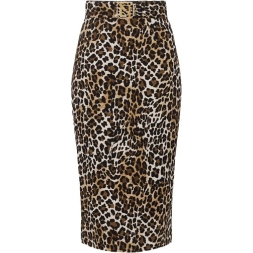 Elisabetta Franchi Midi Rokken Skirts Brown schwarz