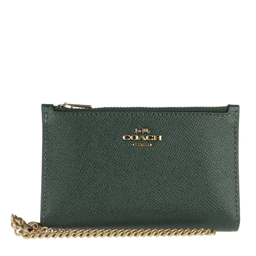 Coach Colorblock Leather Zip Chain Card Case Forest Multi Korthållare