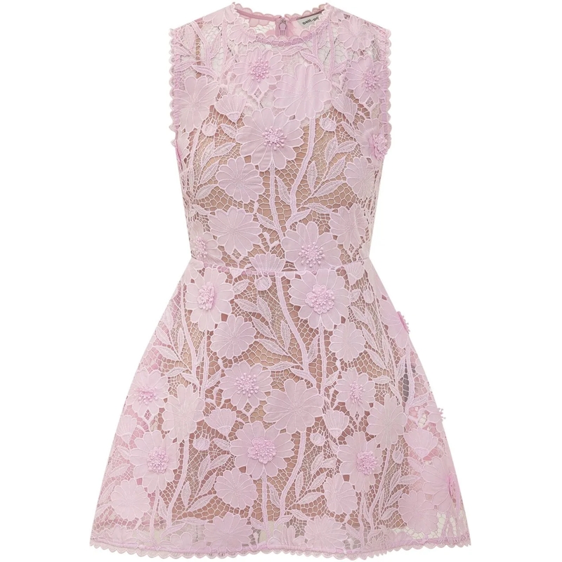 Self Portrait Minikleid Mini Abito Floreale in Pizzo rose