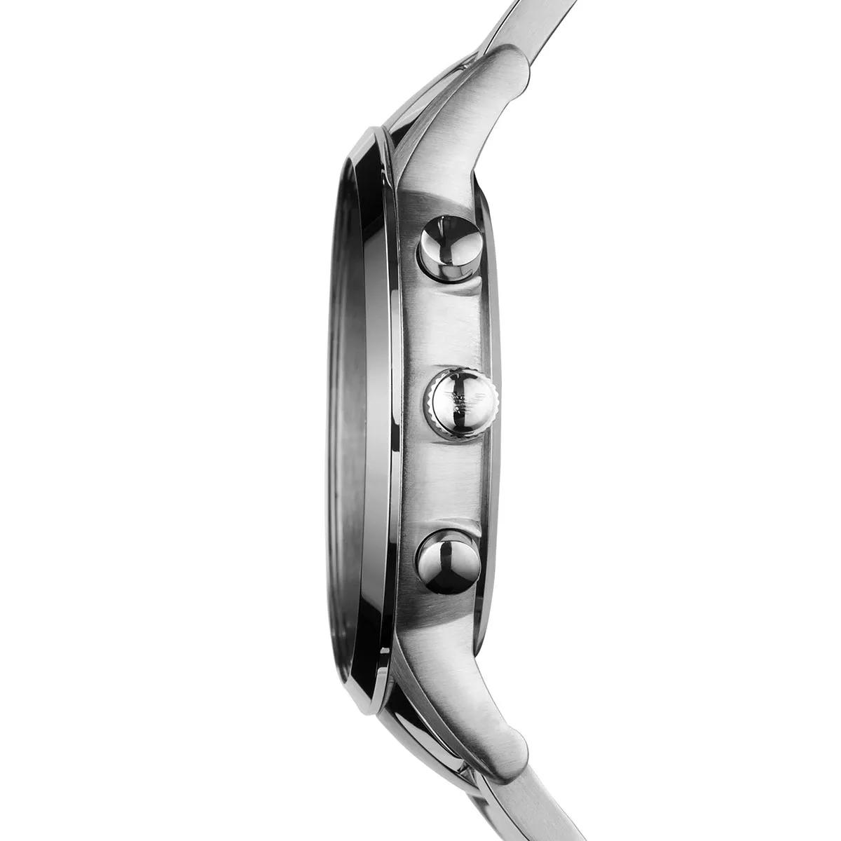 Emporio Armani Two Hand Stainless Steel Watch Silver Chronographe