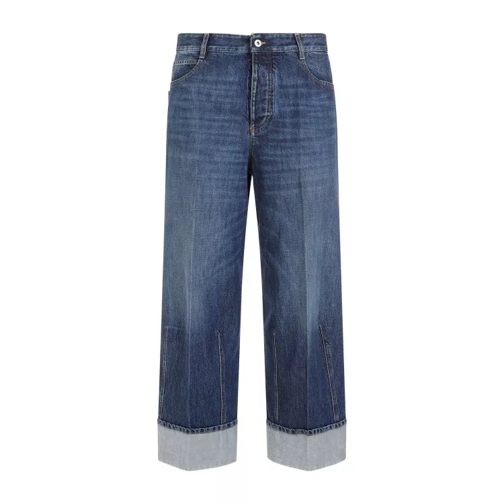 Bottega Veneta Mid Blue Cotton Denim Pants Blue 