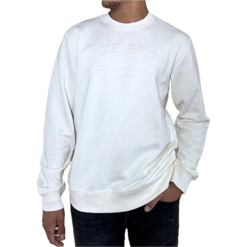 Iceberg  Sweater Reg Fit Logo Milano Off Whi weiß