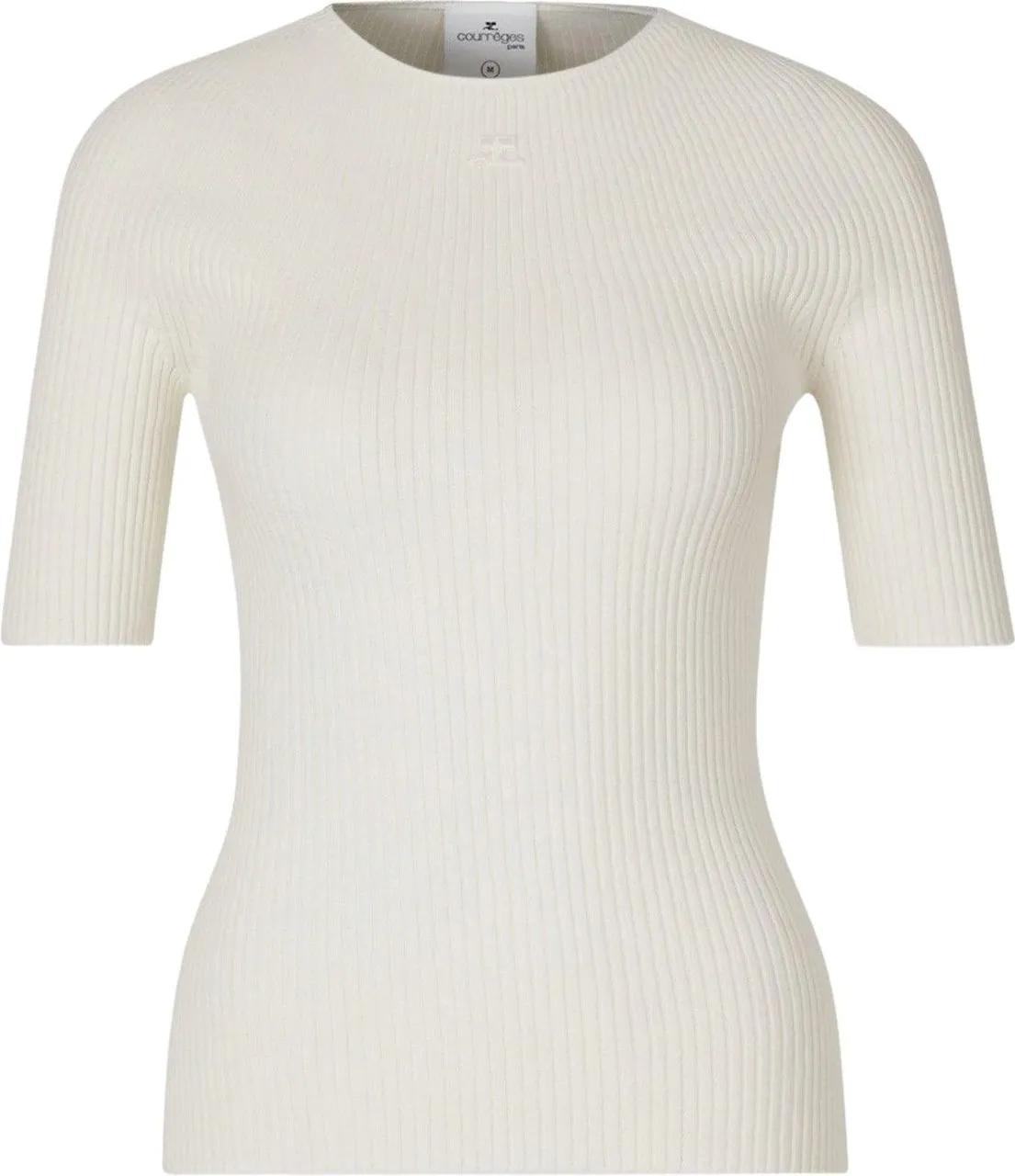 Thumbnail - Courrèges - Logo Ribbed Sweater - Größe S - weiß